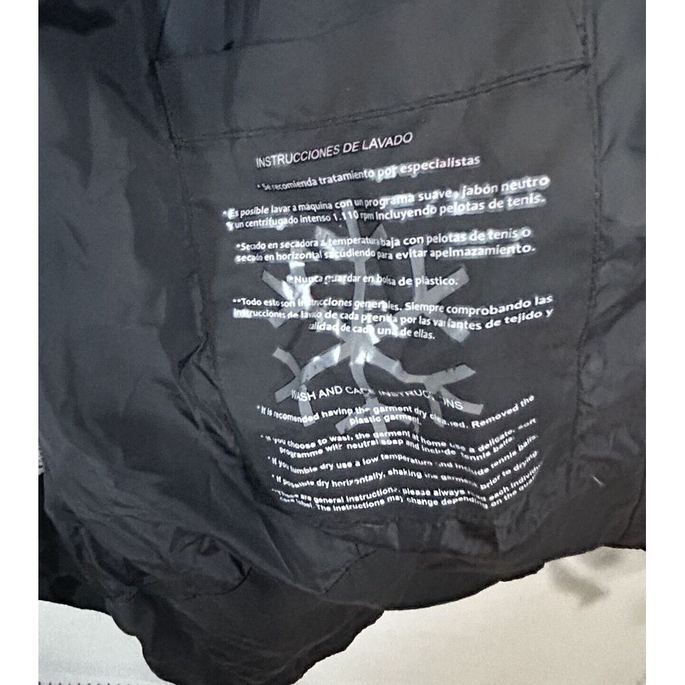Zara Woman Full Zip Parka Down Coat Small Black Faux Fur Hooded Winter Jacket - Picture 9 of 11